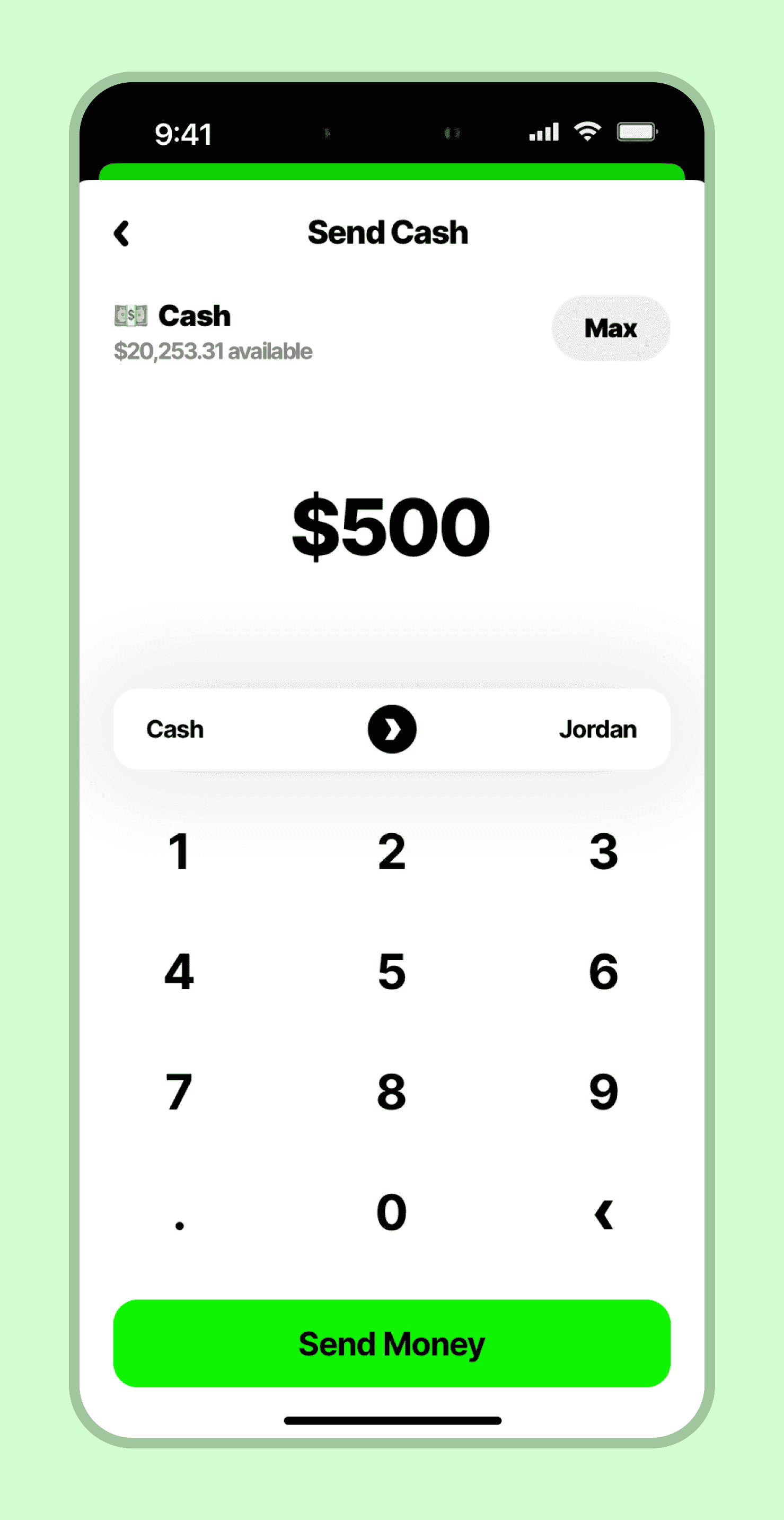 Send Money Screen